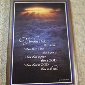 Vintage Hallmark Plaque Wood Peace, Love GOD